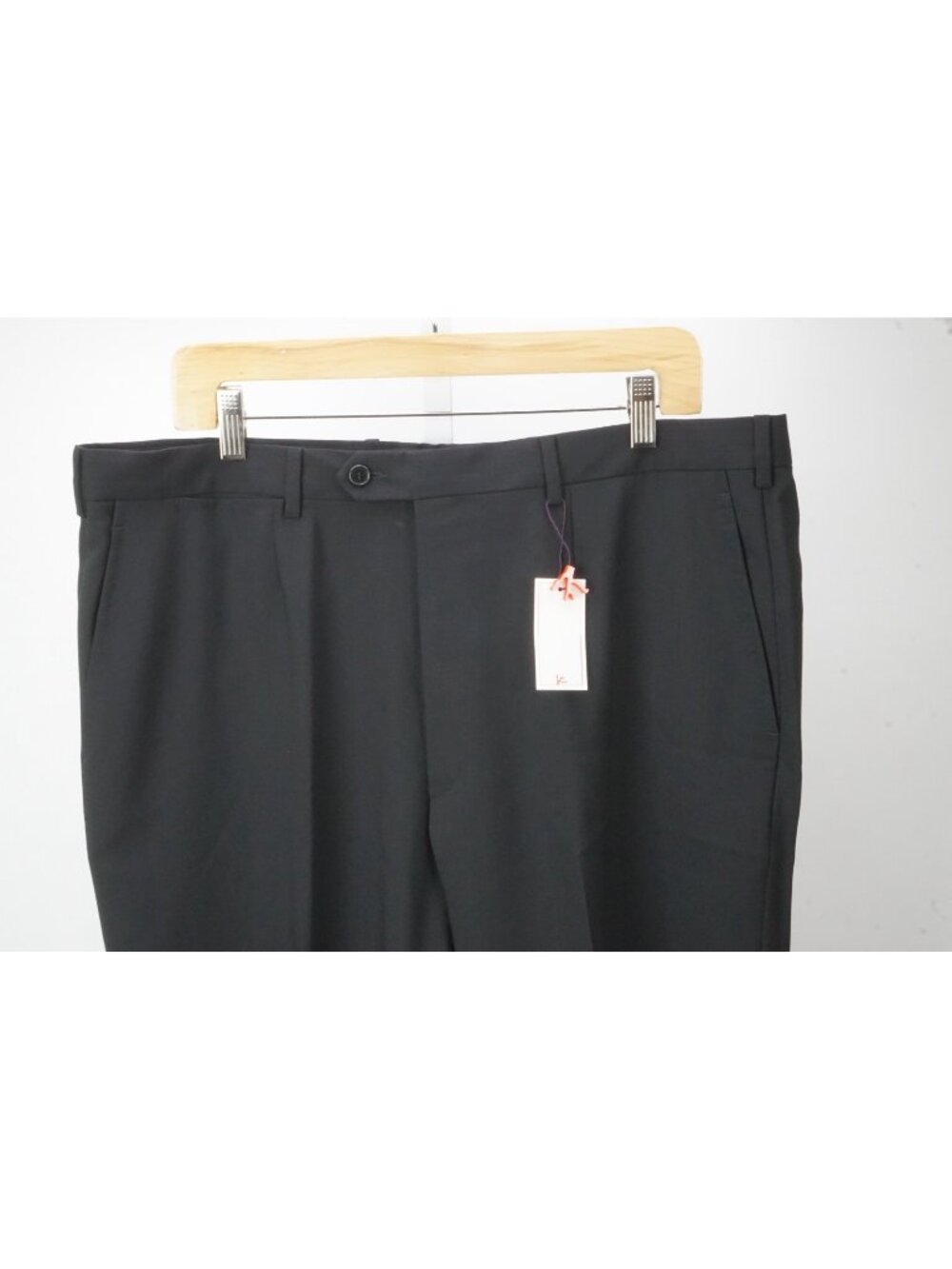 Isaia Solid Black Wool Mens Dress Pants Sz 60 EU Brand New